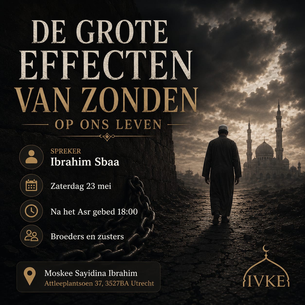 Flyer lezing De Grote Effecten van Zonden op ons leven